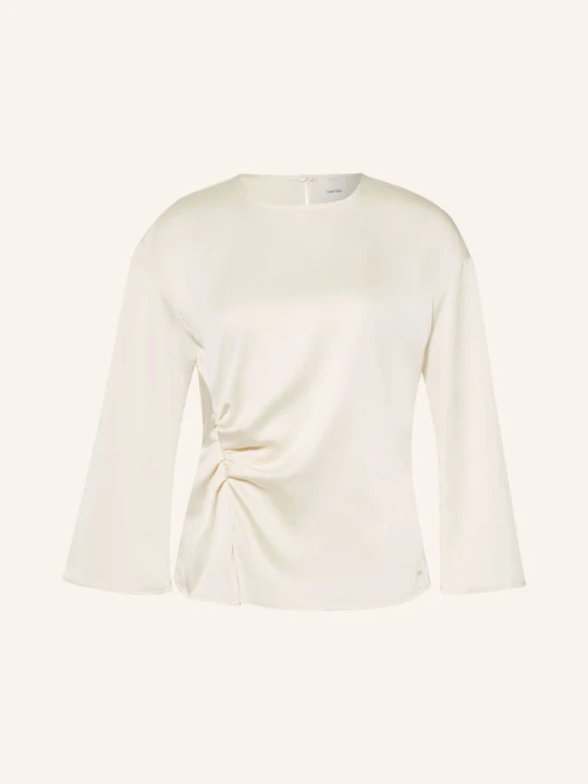 Zdjęcie produktu Calvin Klein Satynowa Bluzka Koszulowa Z Rękawami 3 / 4 weiss KREMOWY