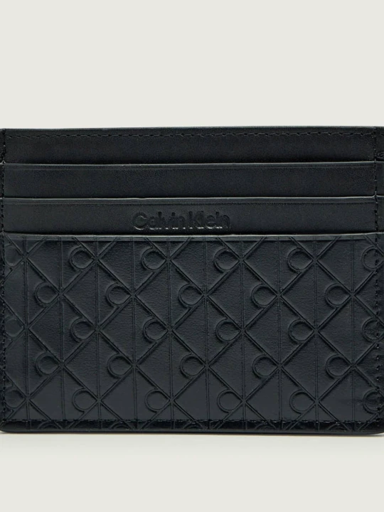 Zdjęcie produktu Calvin Klein Skórzane etui na karty EMBOSSED EMBLEM czarny