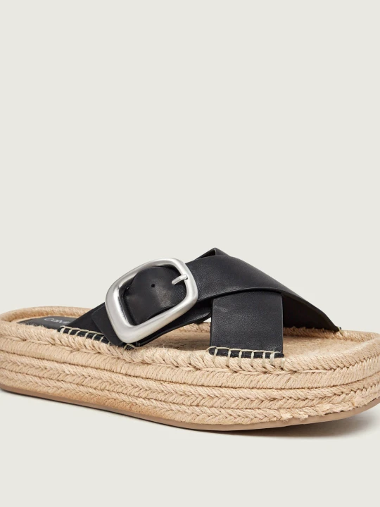 Zdjęcie produktu Calvin Klein Skórzane klapki czarny