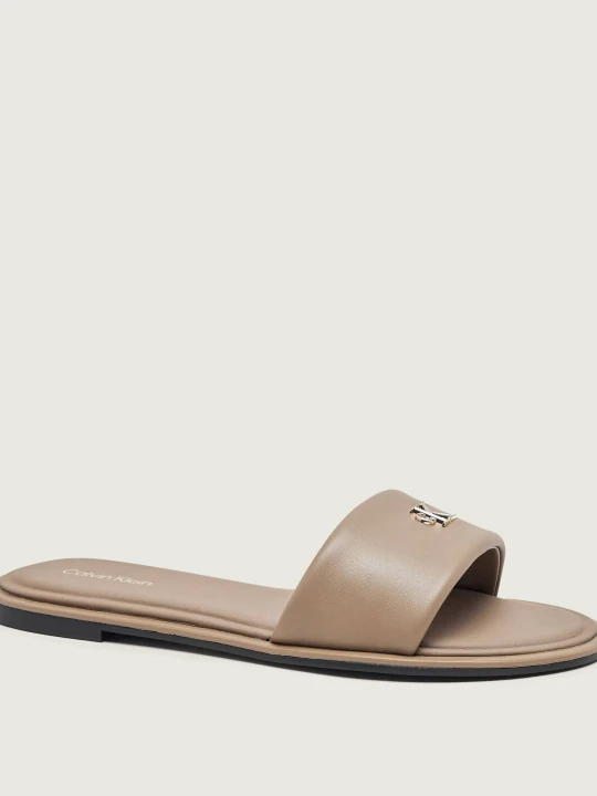 Zdjęcie produktu Calvin Klein Skórzane klapki beżowy