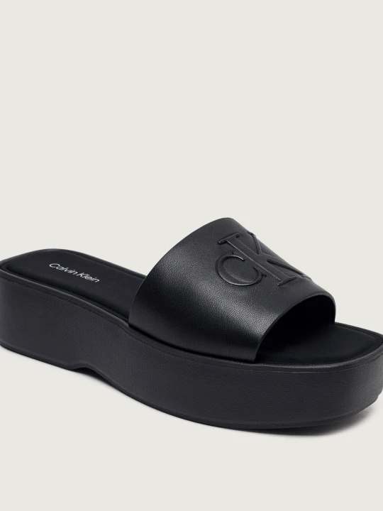 Zdjęcie produktu Calvin Klein Skórzane klapki czarny