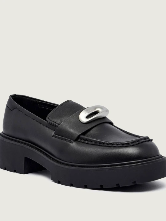 Zdjęcie produktu Calvin Klein Skórzane loafersy czarny
