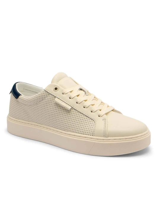 Zdjęcie produktu Calvin Klein Skórzane sneakersy kremowy