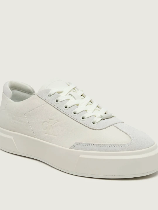 Zdjęcie produktu Calvin Klein Skórzane sneakersy CUPSOLE | zamsz ecru