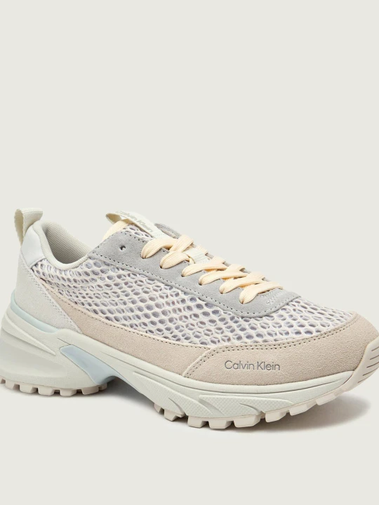 Zdjęcie produktu Calvin Klein Skórzane sneakersy HIKE RUNNER LACE UP TECHMIX szary