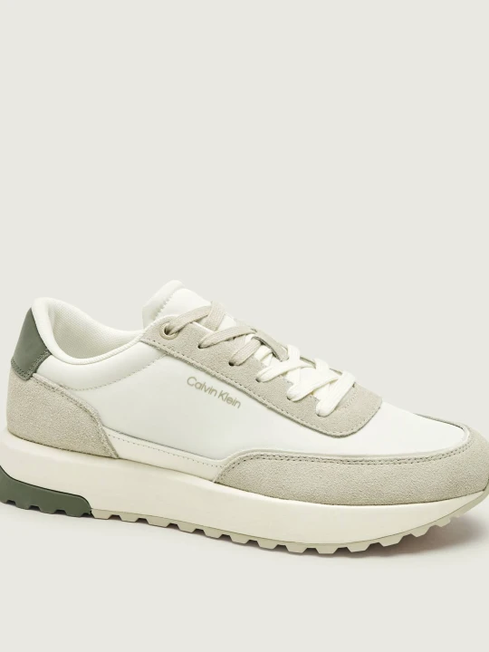 Zdjęcie produktu Calvin Klein Skórzane sneakersy | zamsz ecru