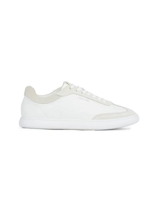 Zdjęcie produktu Calvin Klein Skórzane sneakersy | zamsz biały