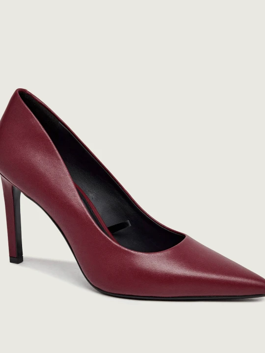 Zdjęcie produktu Calvin Klein Skórzane szpilki ESS STILETTO 90 bordowy