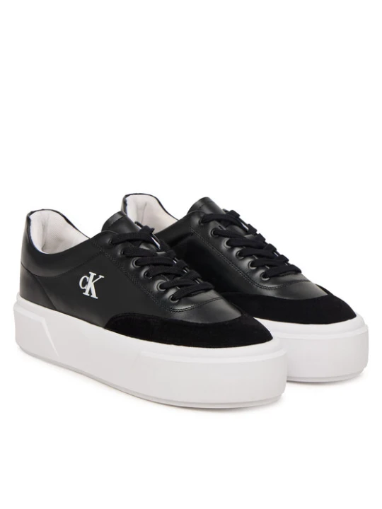 Zdjęcie produktu Calvin Klein Sneakersy Flatform Lace Up Tcap Lth-Su HW0HW03438 Czarny