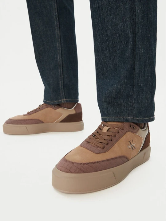 Zdjęcie produktu Calvin Klein Sneakersy Prime Cupsole Laceup Nu-Su Croc HM0HM02450 Brązowy