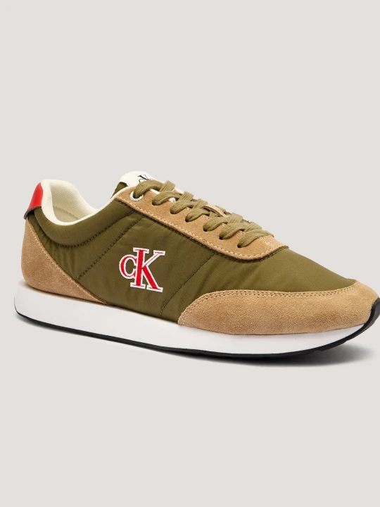 Zdjęcie produktu Calvin Klein Sneakersy RETRO | z dodatkiem skóry zielony