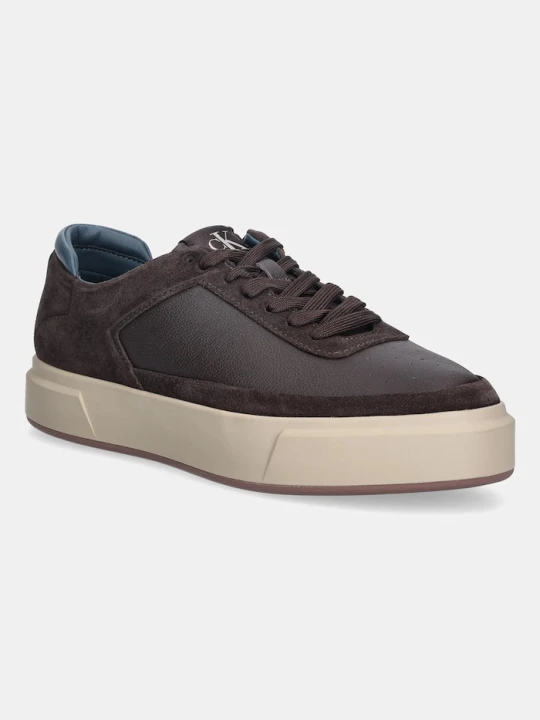 Zdjęcie produktu Calvin Klein sneakersy skórzane BASKET CUPSOLE LACEUP LTH-NU brązowy