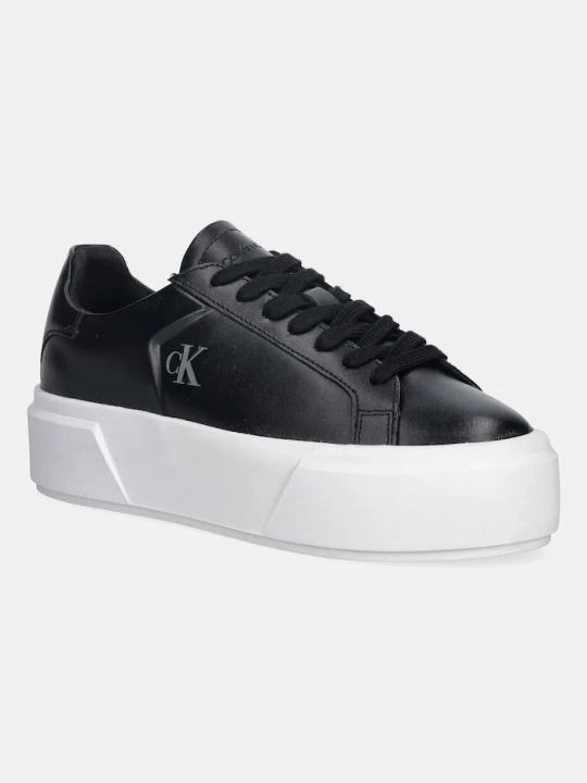 Zdjęcie produktu Calvin Klein sneakersy skórzane FLATFORM LACE UP LTH MG czarny