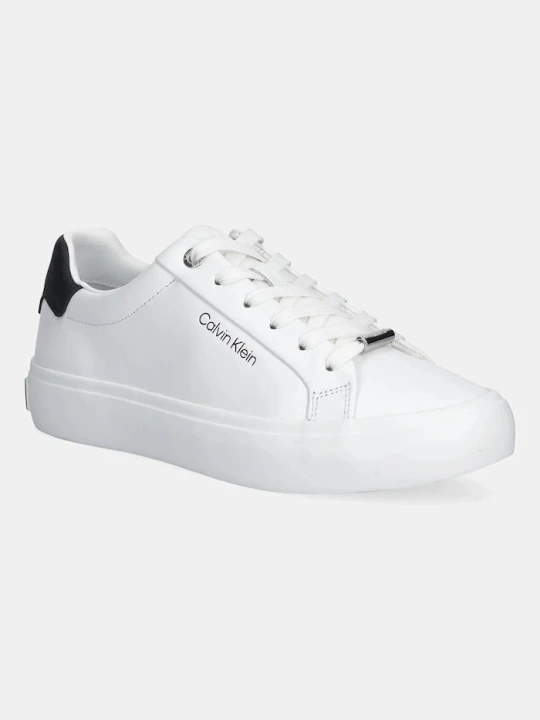 Zdjęcie produktu Calvin Klein sneakersy skórzane VULC LACE UP LTH/MOIRE BT biały