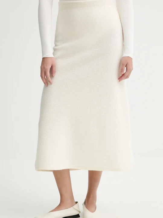 Zdjęcie produktu Calvin Klein spódnica wełniana beżowy