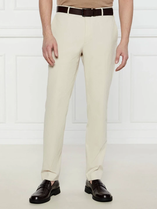 Zdjęcie produktu Calvin Klein Spodnie chino SEERSUCKER | Regular Fit kremowy