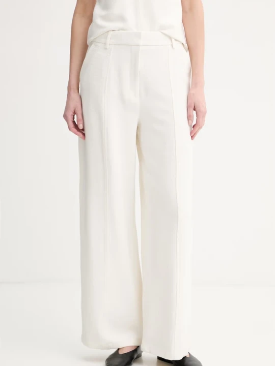Zdjęcie produktu Calvin Klein spodnie damskie z wiskozą beżowy