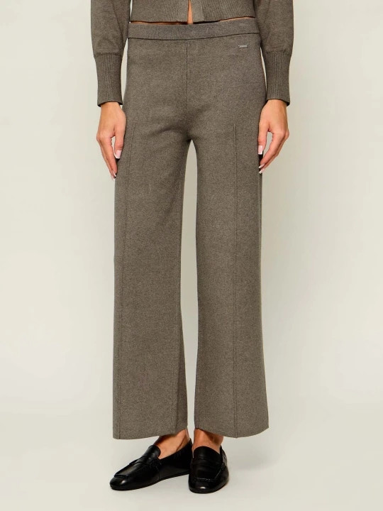Zdjęcie produktu Calvin Klein Spodnie dzianinowe | flare fit brązowy