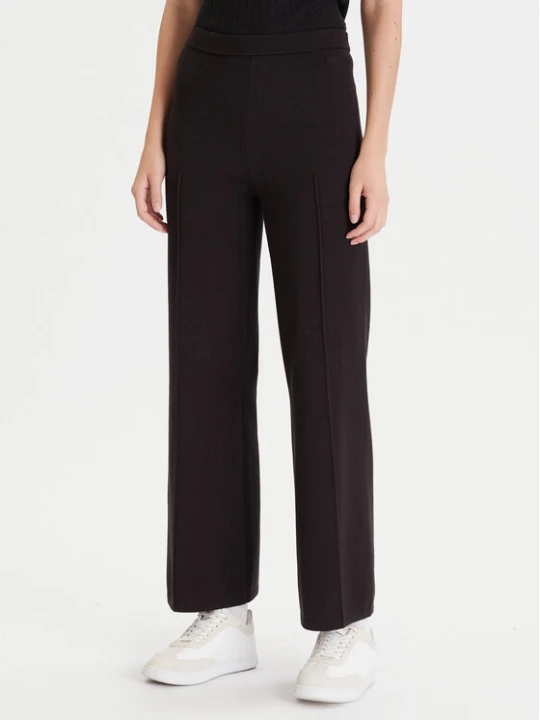 Zdjęcie produktu Calvin Klein Spodnie dzianinowe LV044D368G Czarny Wide Leg