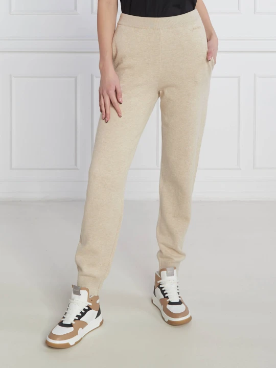 Zdjęcie produktu Calvin Klein Spodnie dzianinowe | Regular Fit | z dodatkiem kaszmiru beżowy