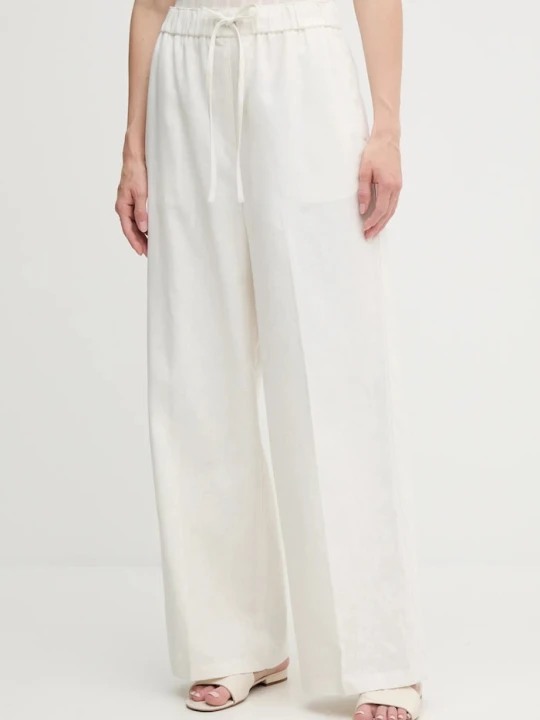 Zdjęcie produktu Calvin Klein spodnie lniane beżowy