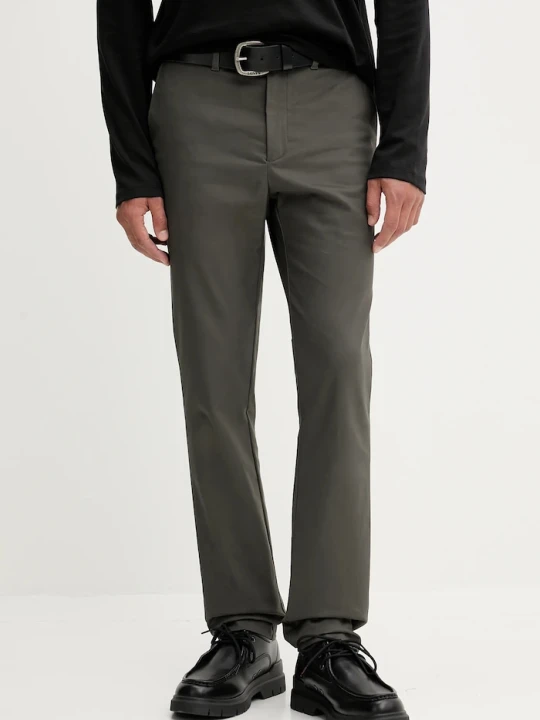 Zdjęcie produktu Calvin Klein spodnie chinos męskie bawełniane z elastanem szary
