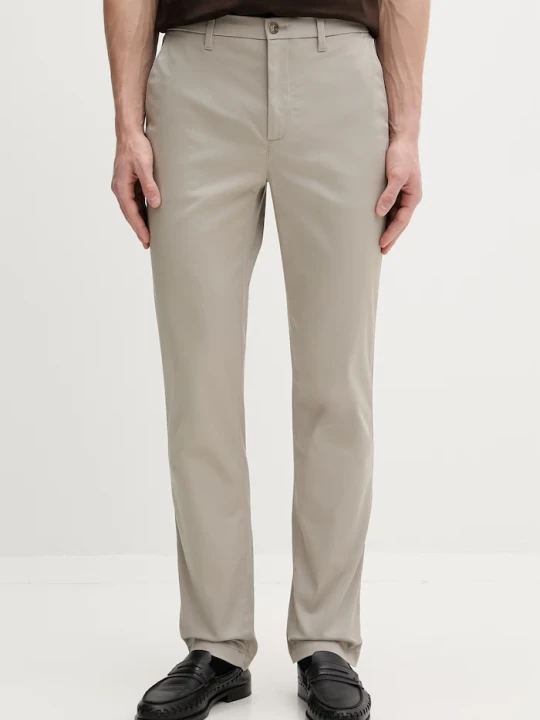 Zdjęcie produktu Calvin Klein spodnie slim fit męskie bawełniane z elastanem beżowy