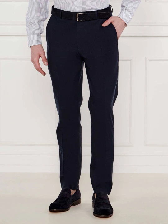 Zdjęcie produktu Calvin Klein Spodnie | Tapered fit | z dodatkiem lnu granatowy