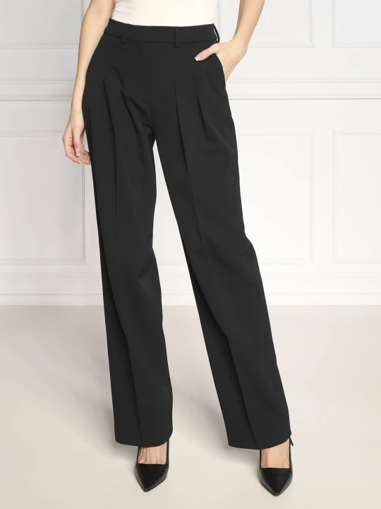 Zdjęcie produktu Calvin Klein Spodnie TWILL PLEATED | Straight fit | z dodatkiem wełny czarny