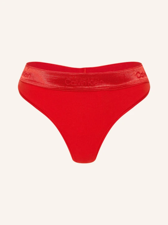 Zdjęcie produktu Calvin Klein Stringi Icon Cotton Modal Metallic rot CZERWONY