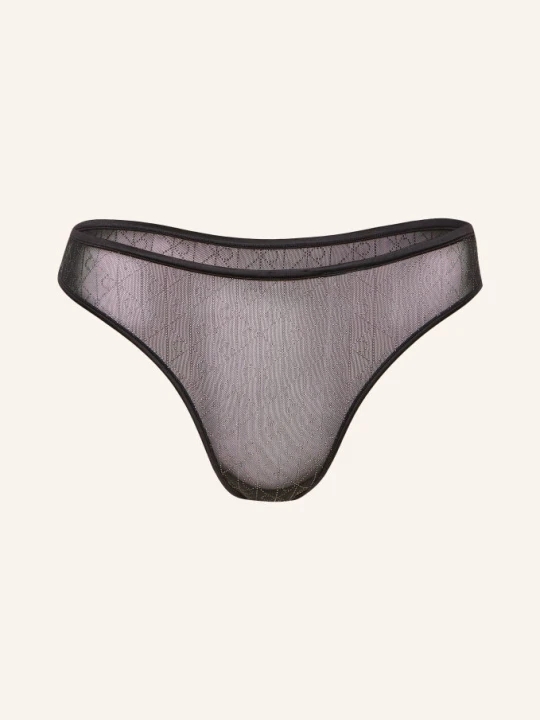 Zdjęcie produktu Calvin Klein Stringi Minimalist Emblem Z Kamyczkami Ozdobnymi schwarz CZARNY