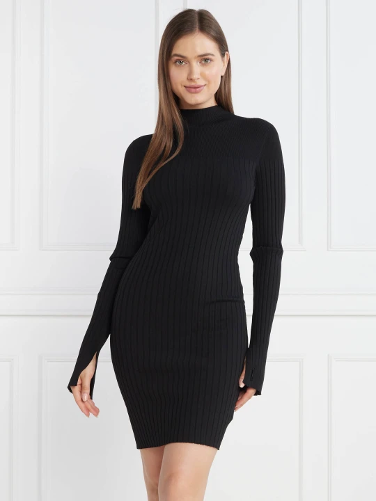 Zdjęcie produktu Calvin Klein Sukienka ICONIC RIB KNIT LS czarny
