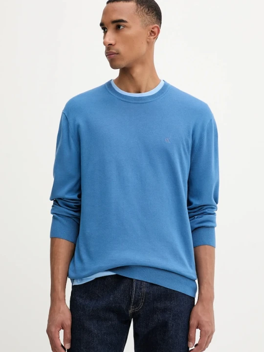Zdjęcie produktu Calvin Klein sweter męski bawełniany niebieski