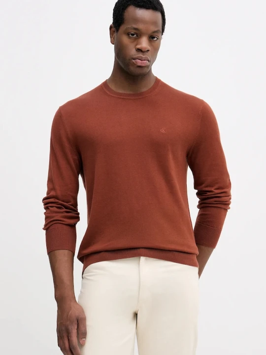Zdjęcie produktu Calvin Klein sweter męski bawełniany pomarańczowy