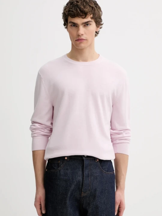 Zdjęcie produktu Calvin Klein sweter męski bawełniany różowy