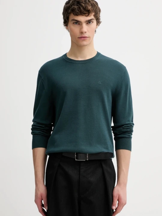 Zdjęcie produktu Calvin Klein sweter męski bawełniany turkusowy