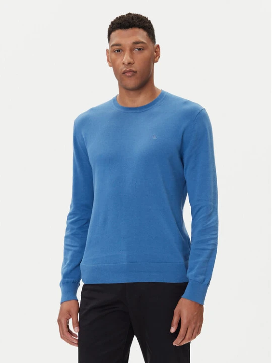 Zdjęcie produktu Calvin Klein Sweter LV040BM343 Niebieski Regular Fit