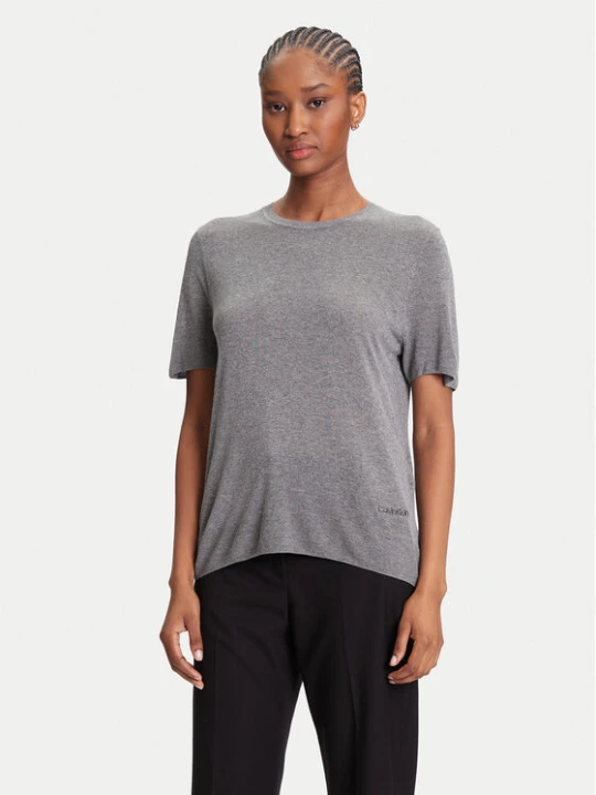 Zdjęcie produktu Calvin Klein Sweter LV044A307G Szary Regular Fit