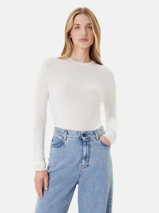Zdjęcie produktu Calvin Klein Sweter LV044C339G Écru Regular Fit Kremowy