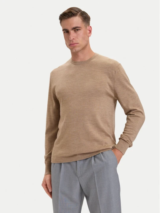 Zdjęcie produktu Calvin Klein Sweter LV04LB305G Beżowy ciemny Regular Fit