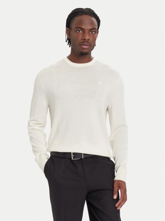 Zdjęcie produktu Calvin Klein Sweter LV04LB305G Écru Regular Fit Kremowy
