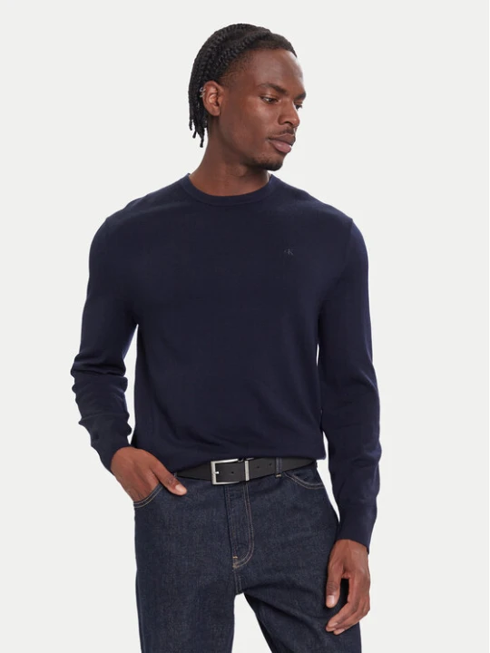 Zdjęcie produktu Calvin Klein Sweter LV04LB305G Granatowy Regular Fit