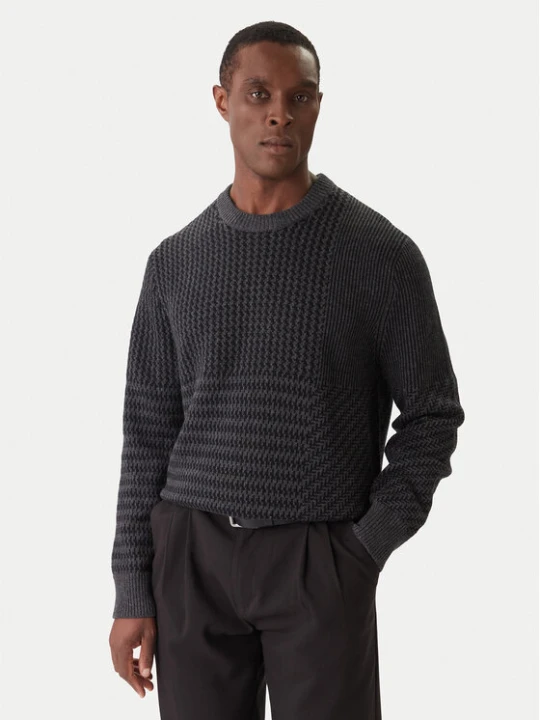 Zdjęcie produktu Calvin Klein Sweter LV04LD306G Szary Regular Fit