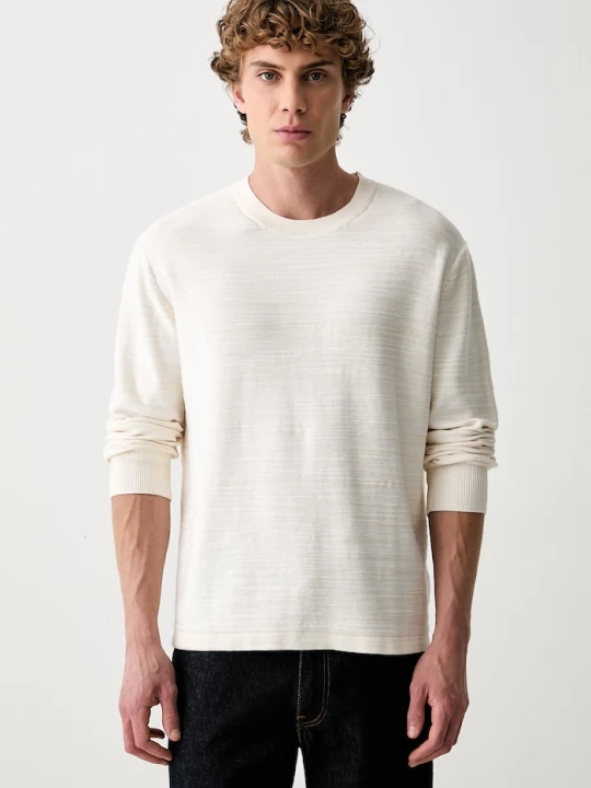Zdjęcie produktu Calvin Klein sweter męski bawełniany beżowy