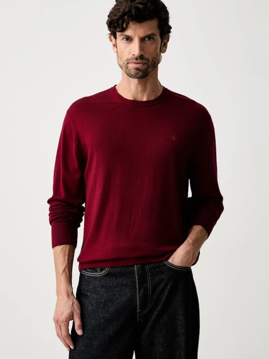 Zdjęcie produktu Calvin Klein sweter męski wełniany bordowy