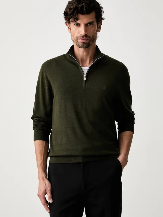 Zdjęcie produktu Calvin Klein sweter męski wełniany zielony