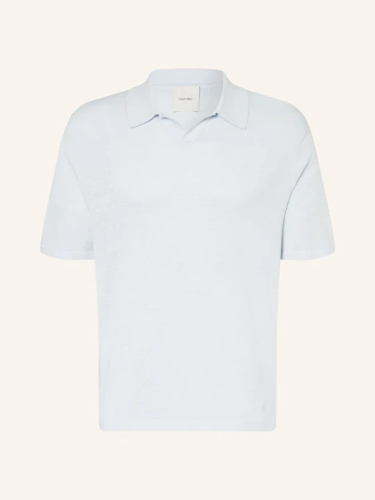 Zdjęcie produktu Calvin Klein Sweter Polo Z Lnu blau JASNONIEBIESKI