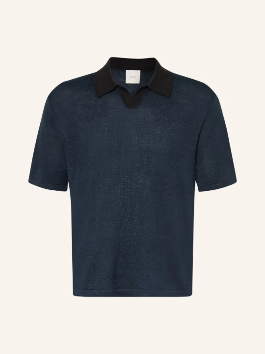 Zdjęcie produktu Calvin Klein Sweter Polo Z Lnu blau