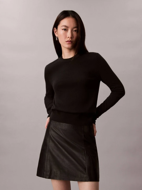 Zdjęcie produktu Calvin Klein Sweter | Regular Fit | z dodatkiem wełny czarny