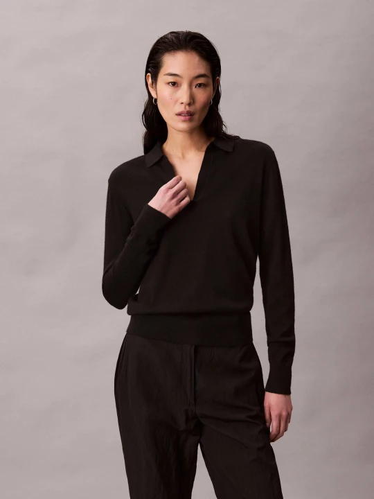 Zdjęcie produktu Calvin Klein Sweter | Relaxed fit | z dodatkiem wełny czarny